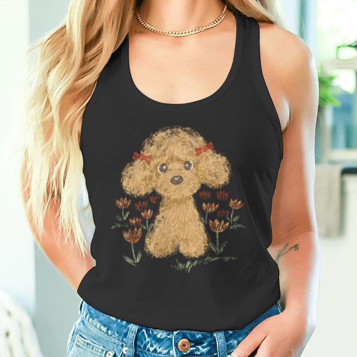 トイプードル かわいい いぬ 子犬 ペット おもしろ 動物 アート イラスト 長袖tシャツ タンクトップ