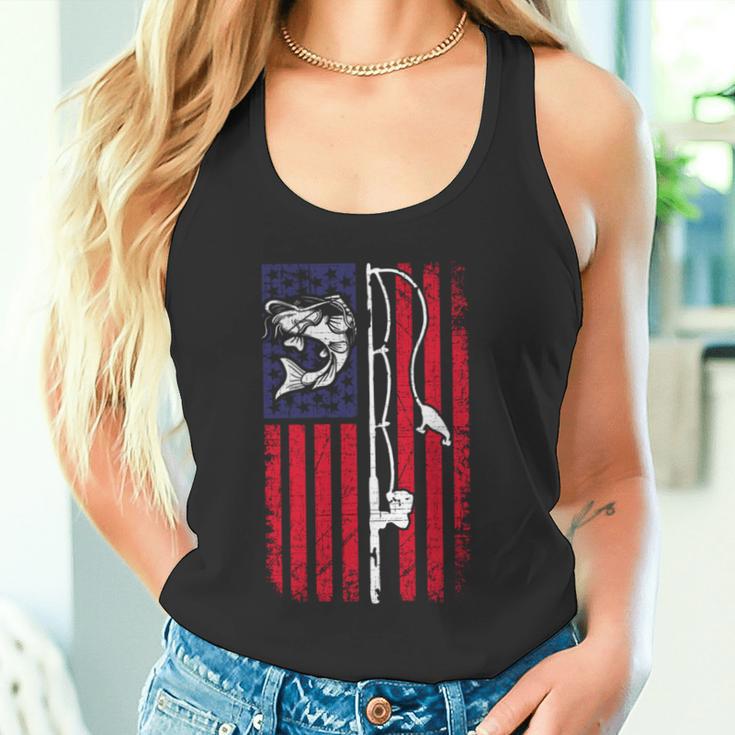 ナマズ アメリカ国旗 キャットフィッシング 漁師 釣り 長袖tシャツ タンクトップ