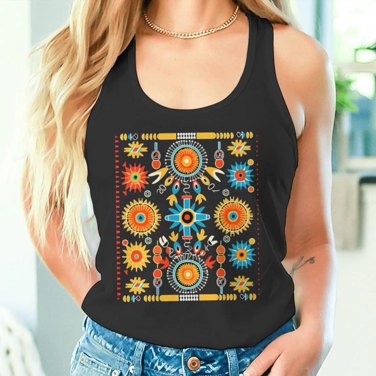 ネイティブアメリカン トライバルアート ナバホテキスタイルデザインスタイル 長袖tシャツ タンクトップ