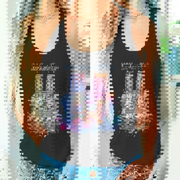 ノートルダム大聖堂 水彩画 タンクトップ