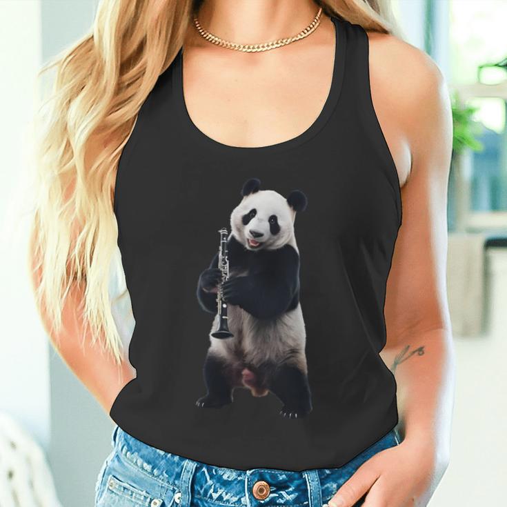 パンダ 演奏 クラリネット リアル 長袖tシャツ タンクトップ