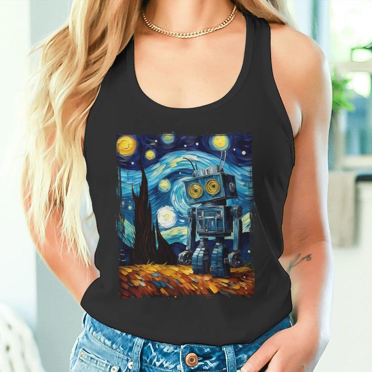 ビンテージロボットアート ゴッホ おもちゃ ロボットビルダー ロボティクス 長袖tシャツ タンクトップ