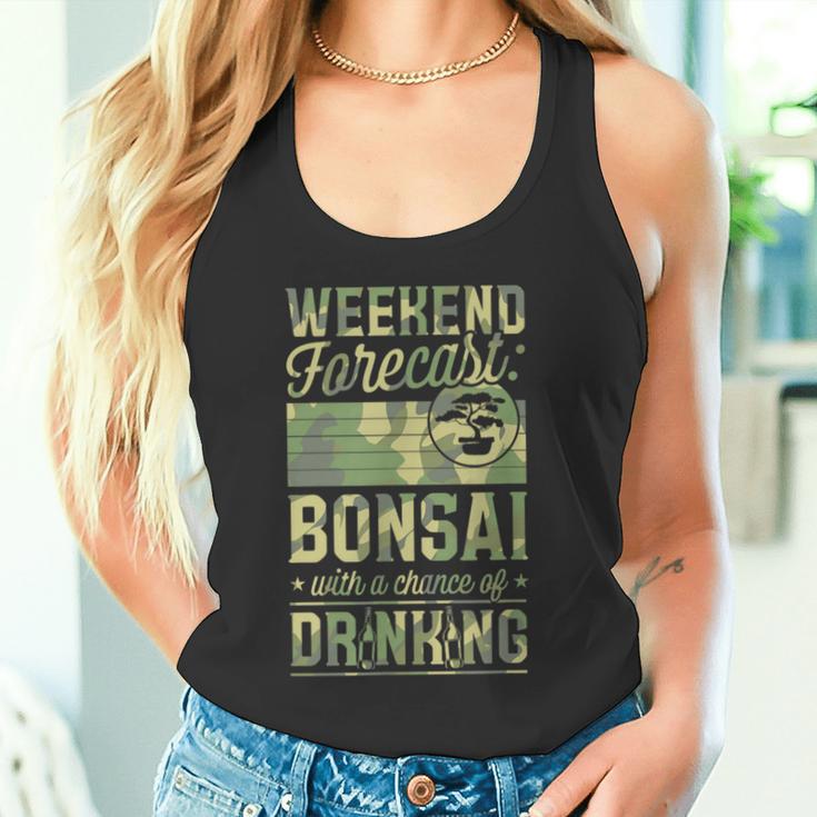 ビールを飲むチャンスのある週末予報盆栽 タンクトップ