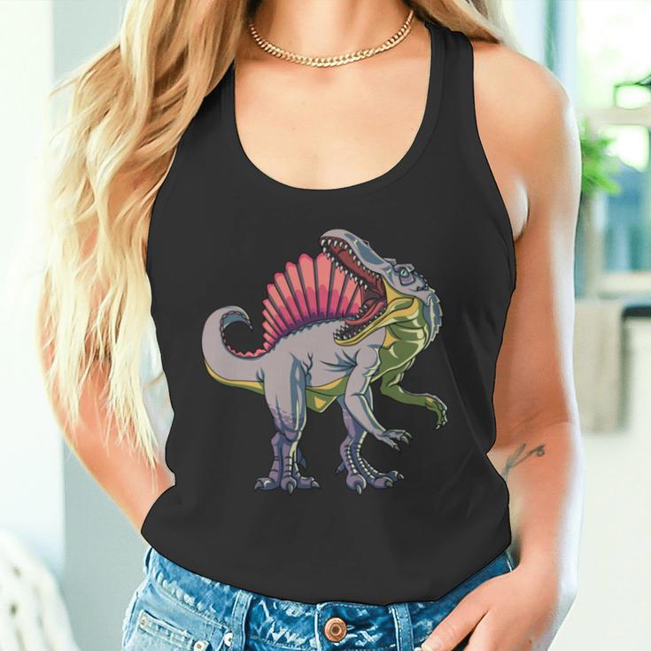リアルなスピノサウルス 恐竜 先史時代の野生動物 長袖tシャツ タンクトップ