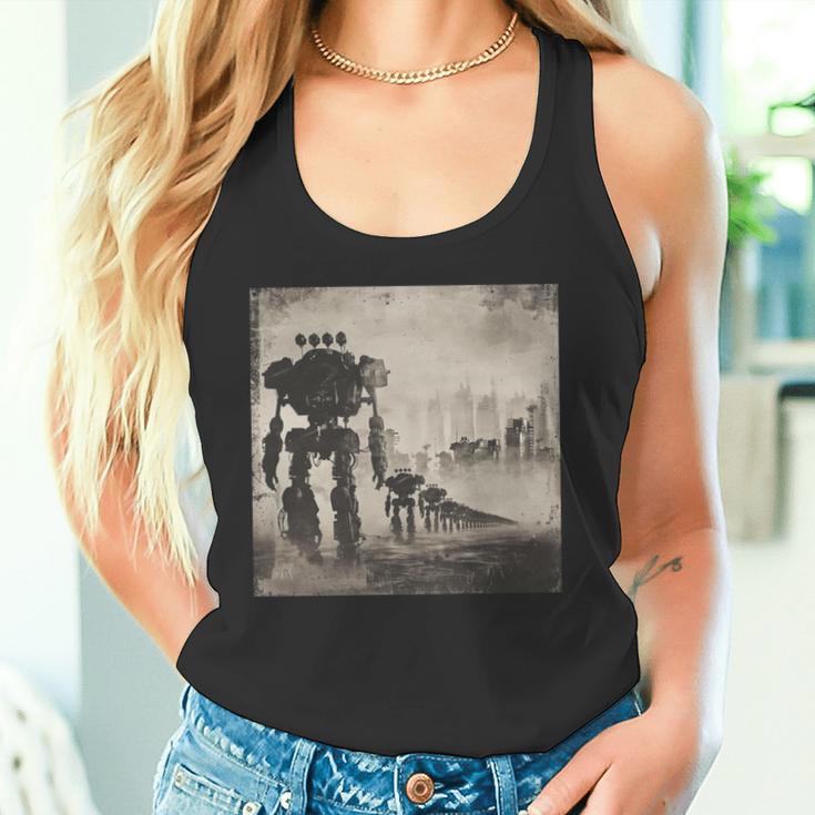 ロボットの行進、Sf、ロボット 長袖tシャツ タンクトップ