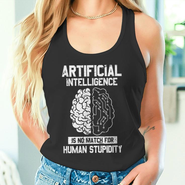 人工知能マッチ 人間の愚かさ Ai Tech ジョーク タンクトップ