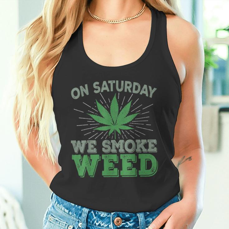 土曜日はwemoke Weeed-鈍いジョイントガンジャディスペンサリーアート タンクトップ