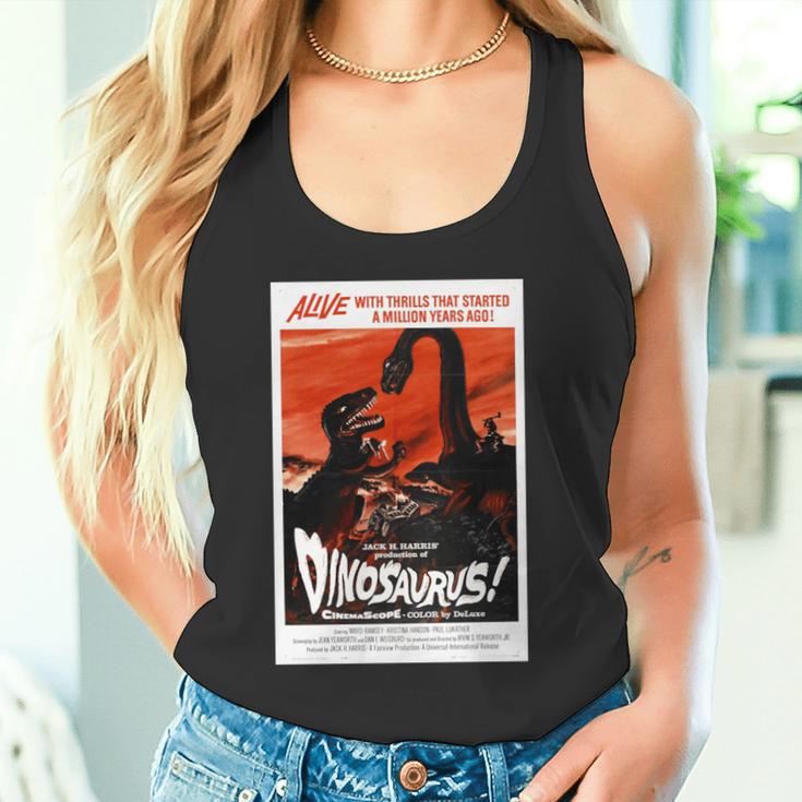恐竜レトロヴィンテージ映画ポスタープリント 長袖tシャツ タンクトップ
