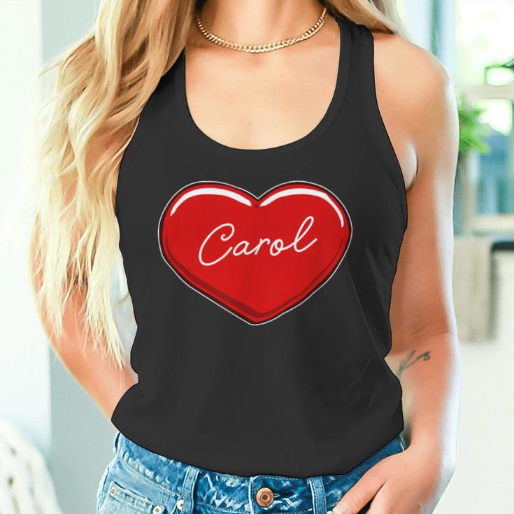手描きのハートキャロル ファーストネーム ハート I Love Carol タンクトップ