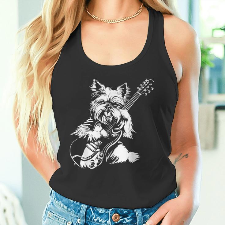 犬 ギタリスト ギター ティーカップ ヨーキー パパ ママ タンクトップ