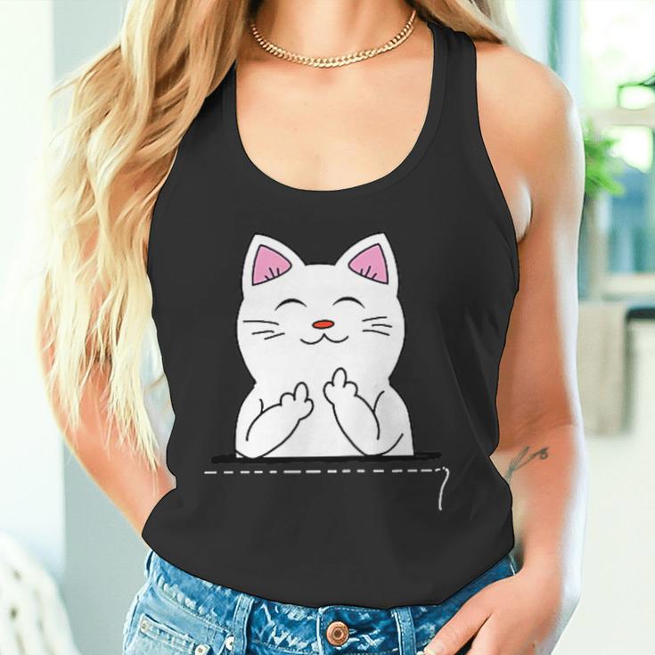 猫 中指 おもしろバッグ タンクトップ
