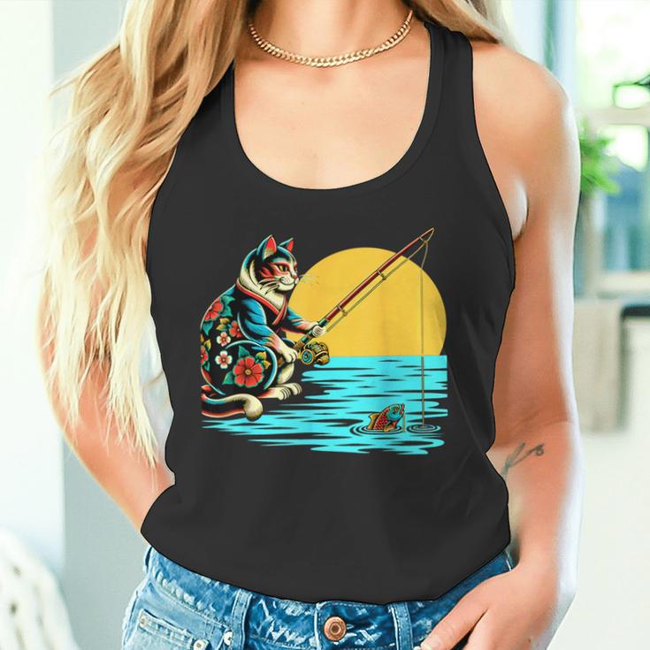 釣り 猫 面白いtシャツ 釣りバカ 釣り人 メンズ おもしろ ネタ 面白い 服 オリジナル 海釣り 川釣り タンクトップ