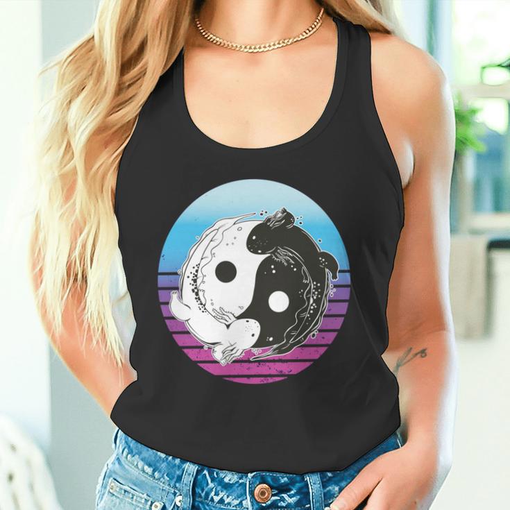 陰陽ウーパールーパー アート グラフィック アニメ ウーパールーパー 恋人 日本語 長袖tシャツ タンクトップ