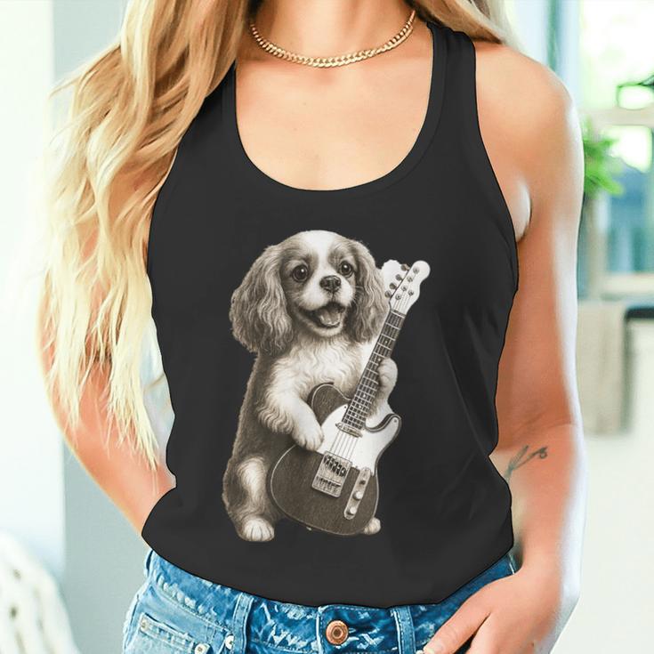 面白いtシャツ キャバリア 犬 ギター イヌ メンズ 犬好き グッズ かわいい おもしろ 面白い 服 ネタ タンクトップ