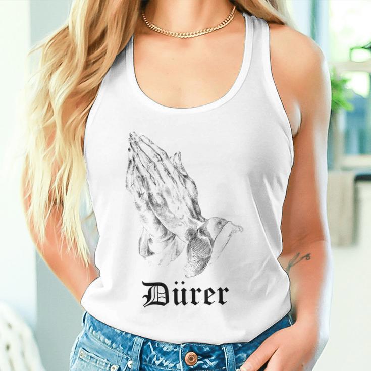 Albrecht Dürer Durer クリスチャンアート 祈りの手 ホワイト タンクトップ
