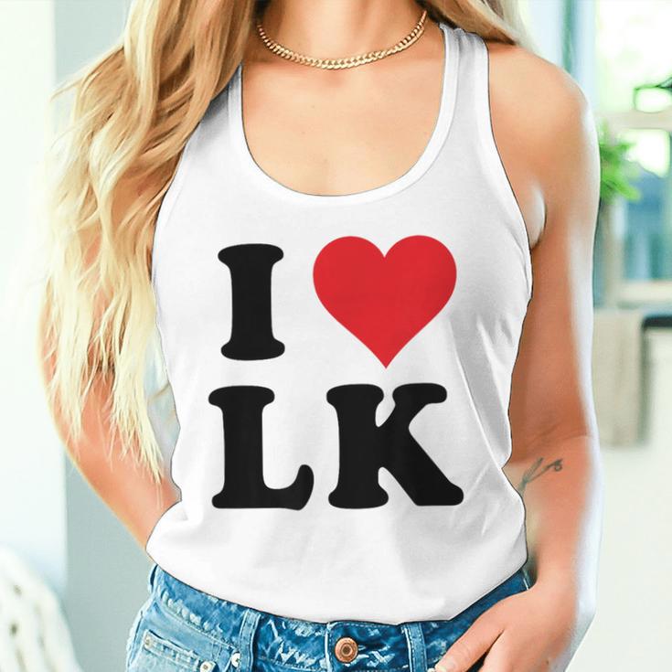 I Heart Lk Initials I Love LK First And Last Name L K タンクトップ