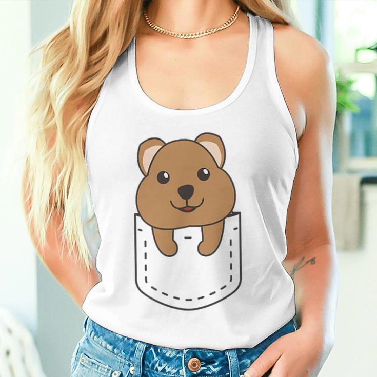 Quokka In Pocket かわいいクオッカ 胸ポケットクオッカ タンクトップ
