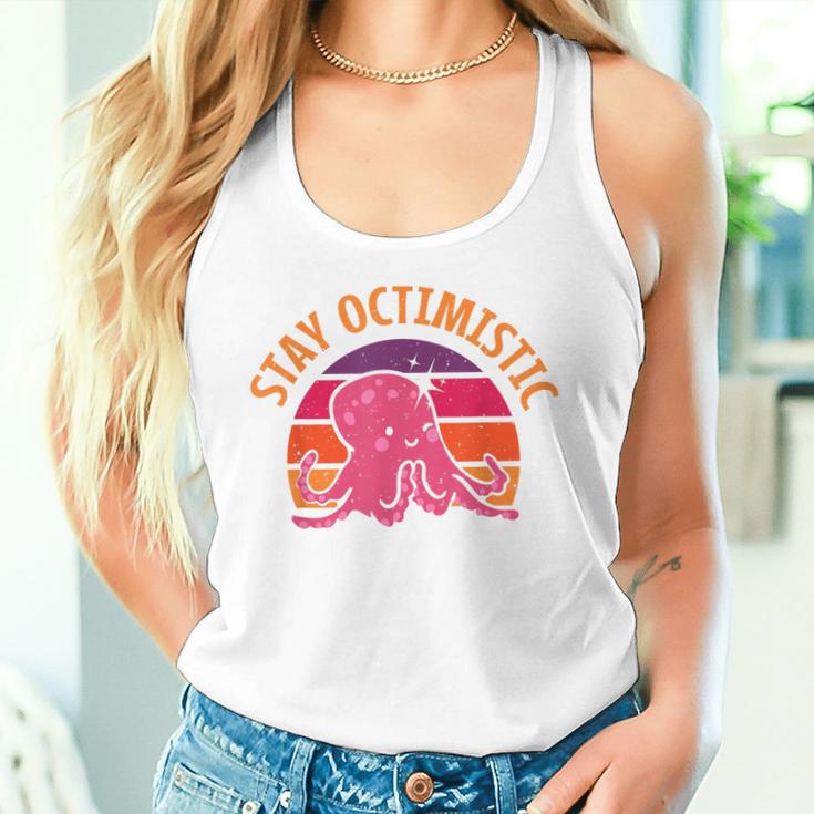 Stay Octimistic オクトパス 頭足類 イカ メンズ レディース タンクトップ