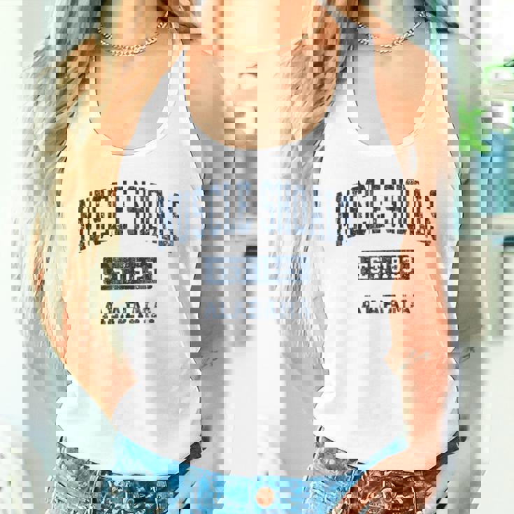 アラバマ州マッスルショールズアラバマ州ヴィンテージスポーツエスタブリッシュドネイビーデス タンクトップ