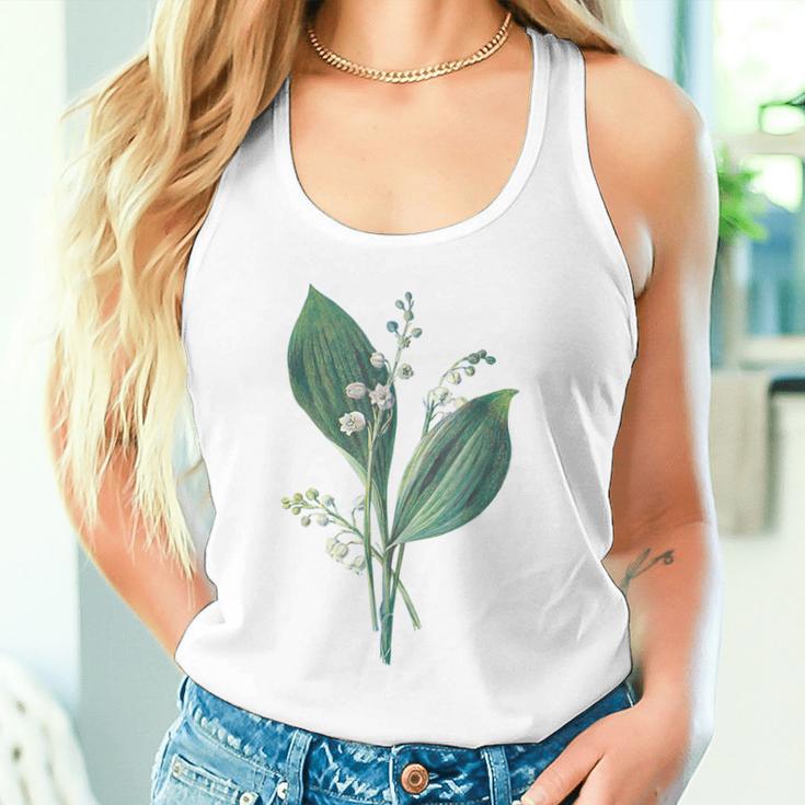 スズラン植物アートペインティングtシャツ タンクトップ