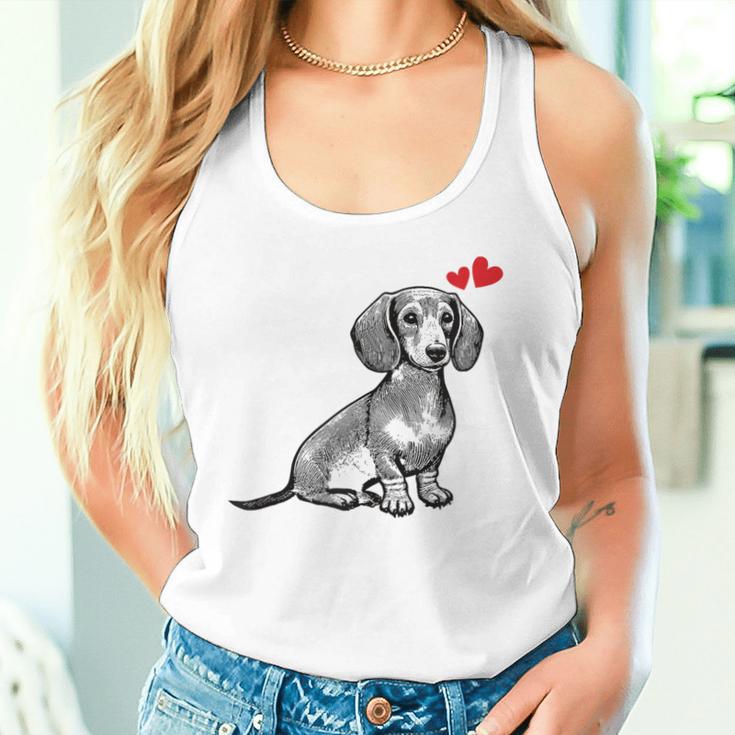ダックスフンド かわいいダックスプリント 愛犬家グッズ Dachshund タンクトップ