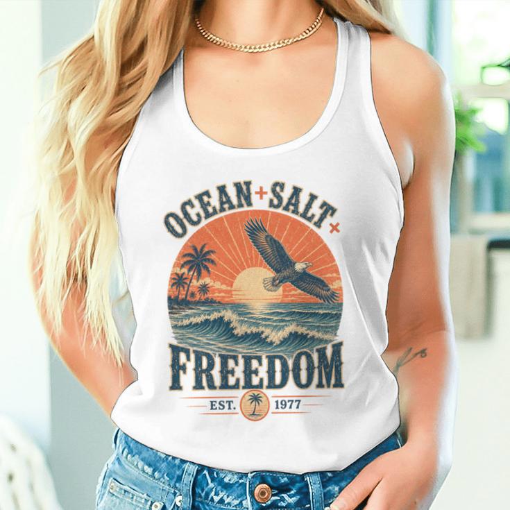 海 塩 自由 沿岸 愛国的 ワシ レトロ 夕日 長袖tシャツ タンクトップ