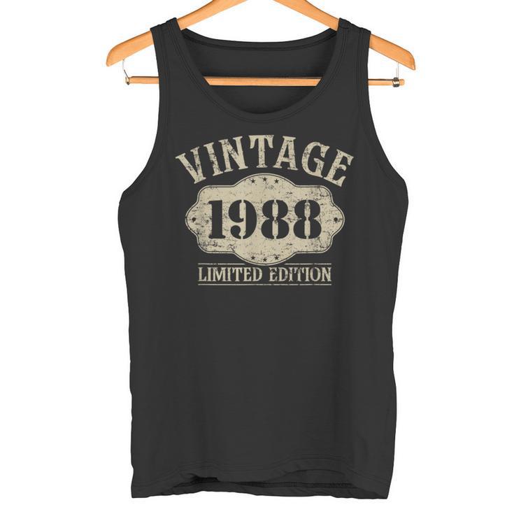 38 Cumpleaños Nacido 1988 Edición Limitadaintage 1988 Camiseta sin mangas