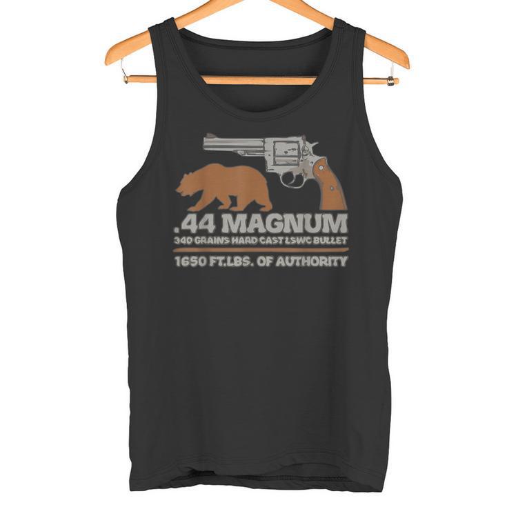 44マグナム ビッグボアハンティングリボルバー、ベアアウトドアトレイルtシャツ タンクトップ