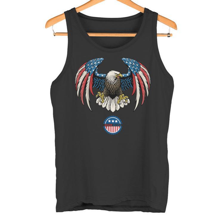 Abstract Unitedtates Of America Wild Eagle With Usa Flag タンクトップ