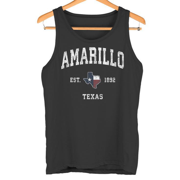 Amarillo Texas Tx ビンテージ州旗スポーツデザイン タンクトップ