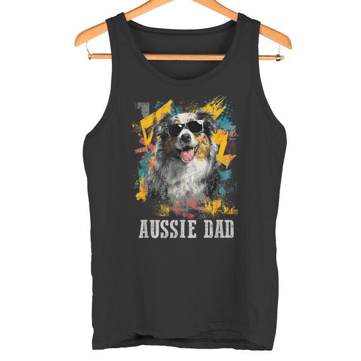 Australianhepherd Dad Dog Divertente Proprietario Festa Del Papà Canotta