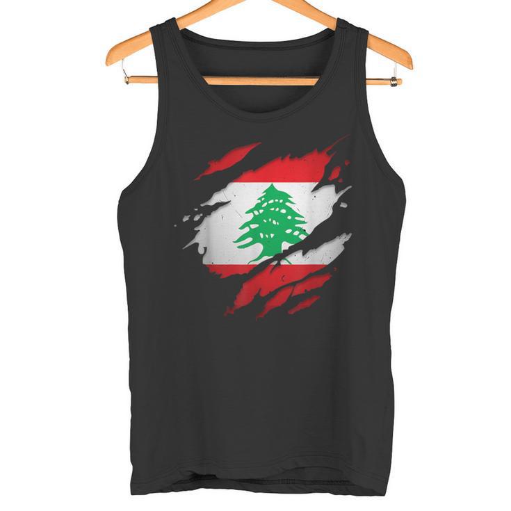 Bandera De Líbano Desgarrada Camiseta sin mangas