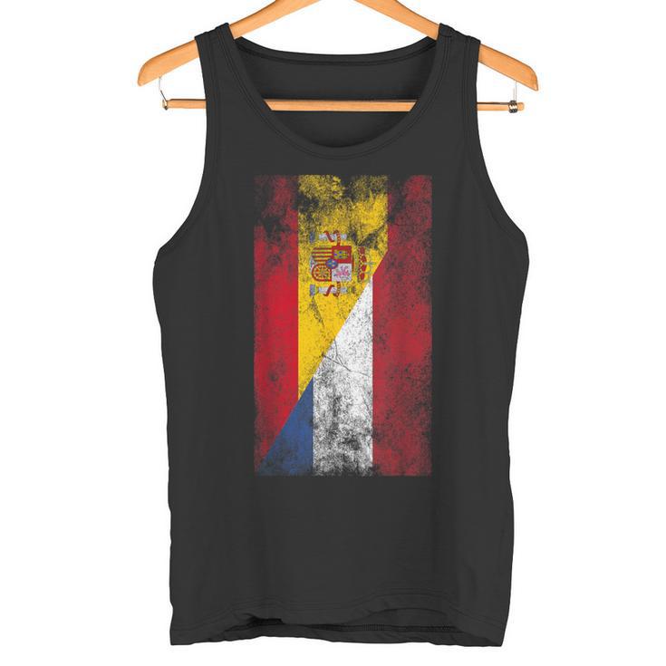 Banderas De España Y Países Bajos Español Holandés Camiseta sin mangas