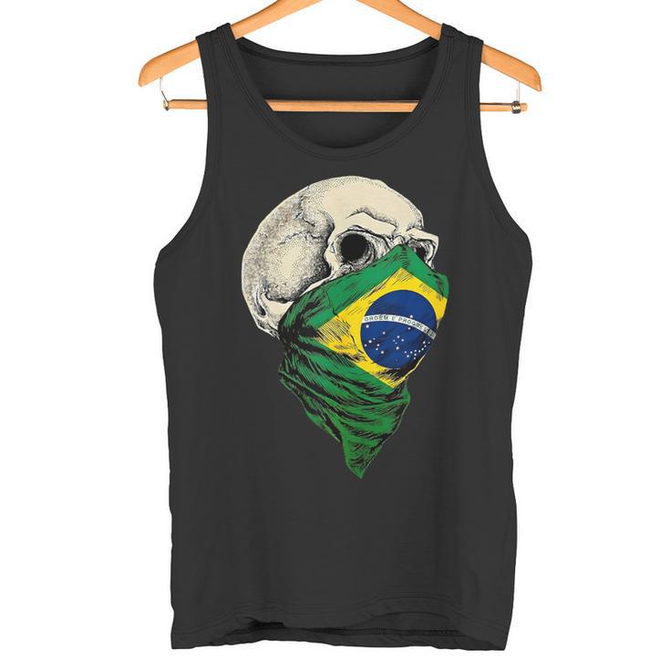Brasil Brasil Brasil Flagkull In Mangas Camiseta sin mangas