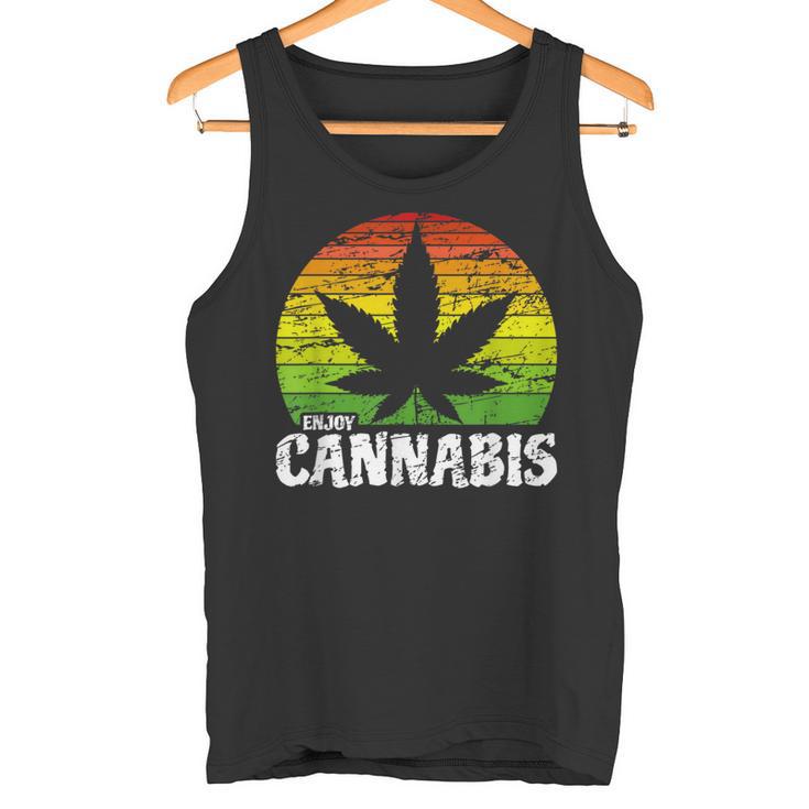 Cannabis ヴィンテージ 麻葉 レトロ マリファナ タンクトップ