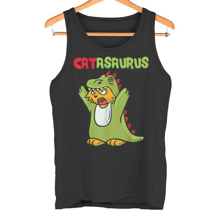 Catasaurus T-Rex Cat Kitten Dinosaur Feline Dino Dragon タンクトップ