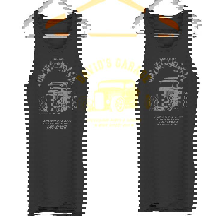 David's Garage Hotrod クラシックカーデザイン 長袖tシャツ タンクトップ