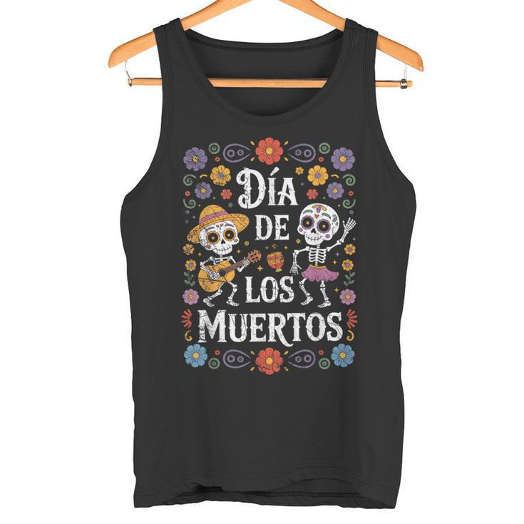 Dia De Los Muertos Calavera Day Dead Guitarequelette Dansante Débardeur e