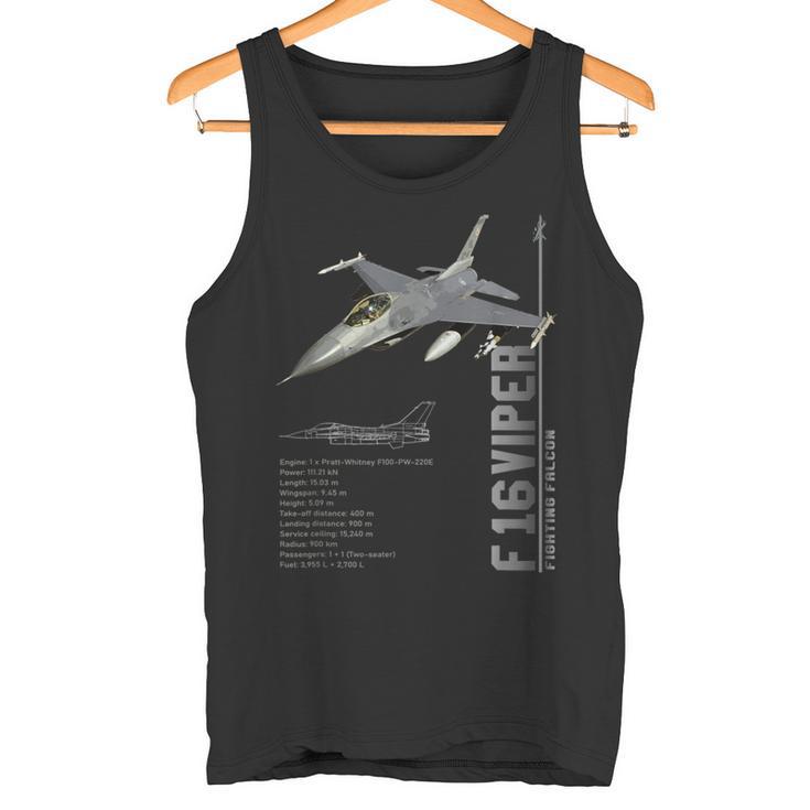 F-16 バイパー ファイティング ファルコン ジェット戦闘機仕様 タンクトップ