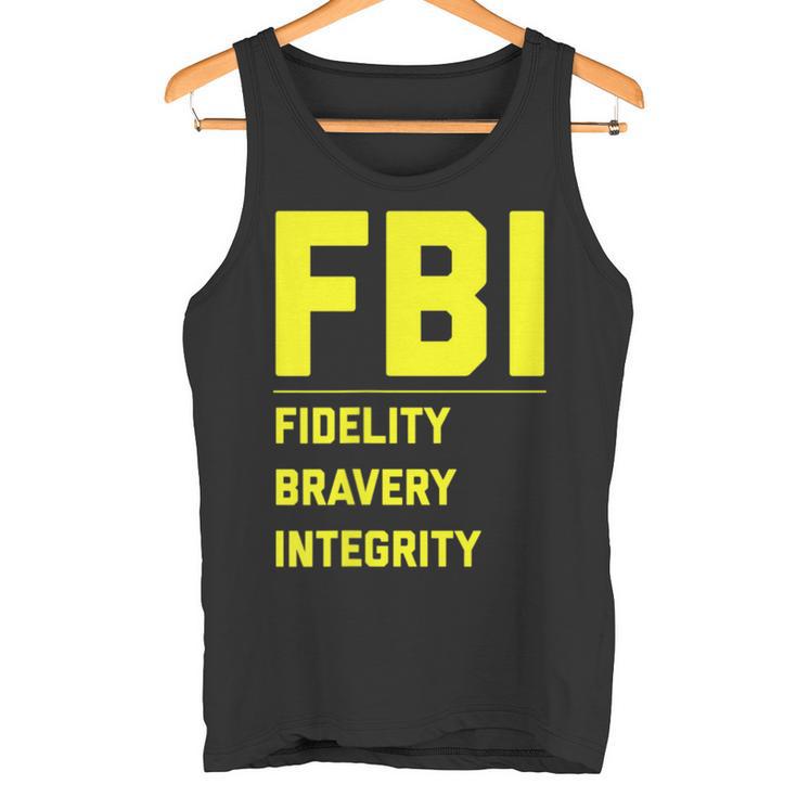 Fbi Motto 「Fidelity Bravery Integrity」 法執行機関 タンクトップ