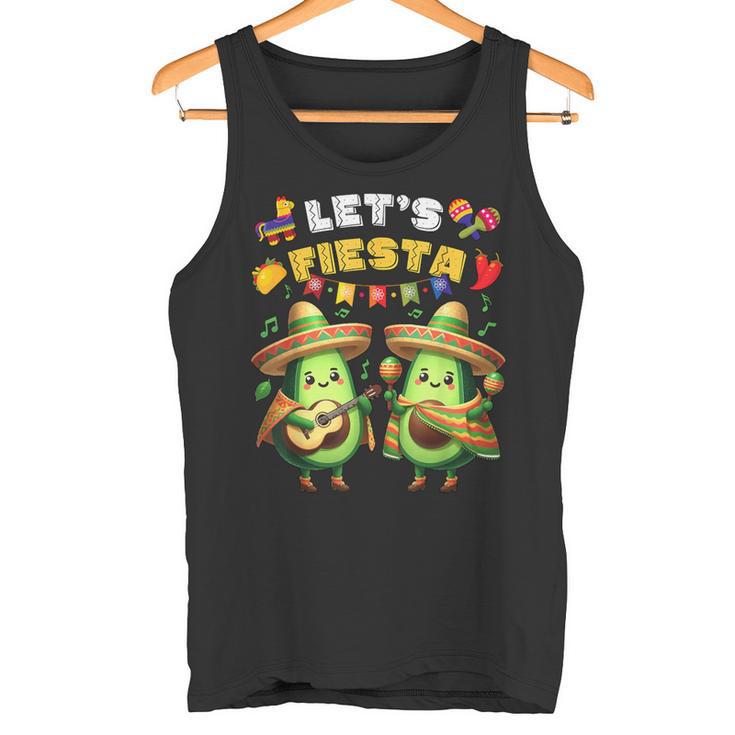 Lets Fiesta 5 De Mayo ポンチョ アボカド メキシカン パーティー メンズ レディース タンクトップ