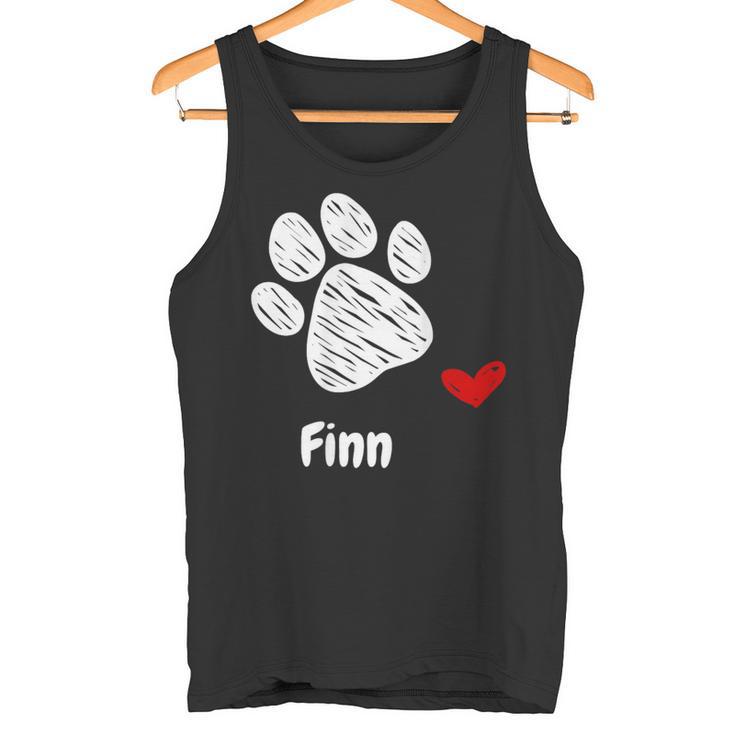 Finn Dog Paw Best Puppy Dog Finn Dog Lover タンクトップ