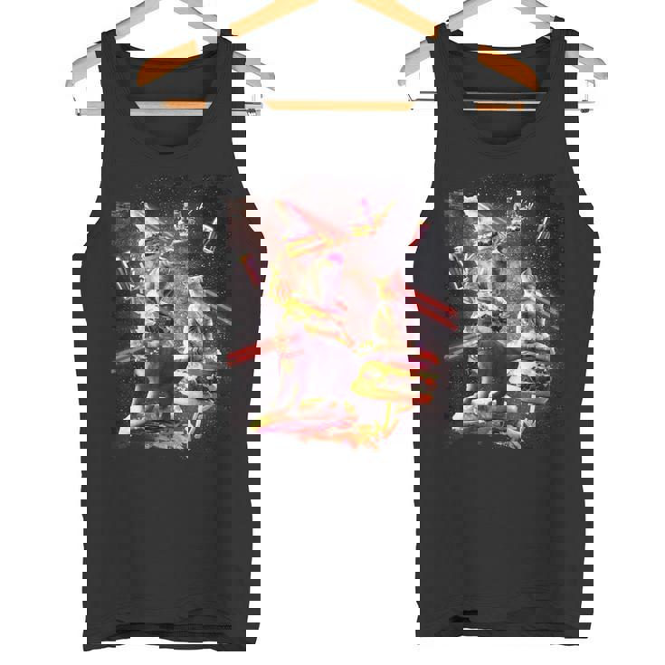 Galaxy Laser Cat On Burger -Pace Cheeseburger Cats タンクトップ