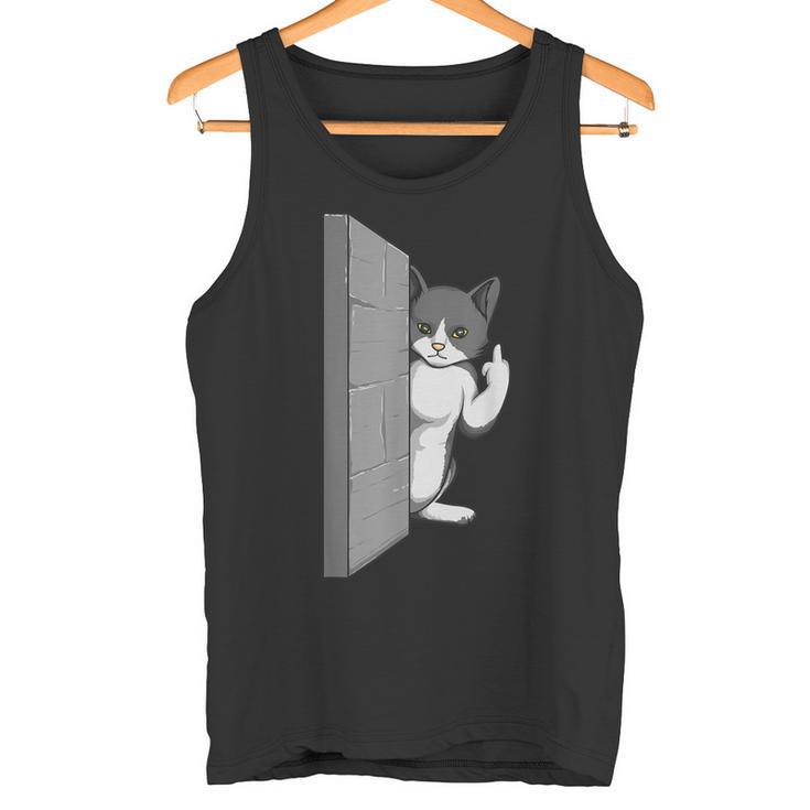 Gato Divertidooltea El Pájaro Gato Te Odia El Dedo Medio Camiseta sin mangas
