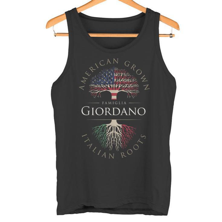 Giordano ファミリーネーム アメリカ栽培 イタリア ルーツ イタリア 国旗 タンクトップ