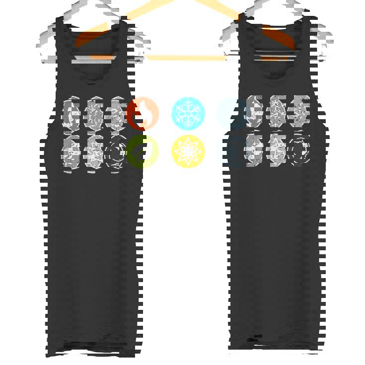 Gloomhaven Elements シンボル 火 氷 空 地球 ライトダーク タンクトップ