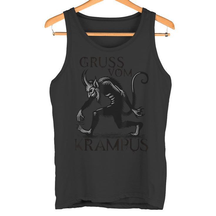 Grussom Krampus Dark Christmas Horror Krampusaludos Camiseta sin mangas