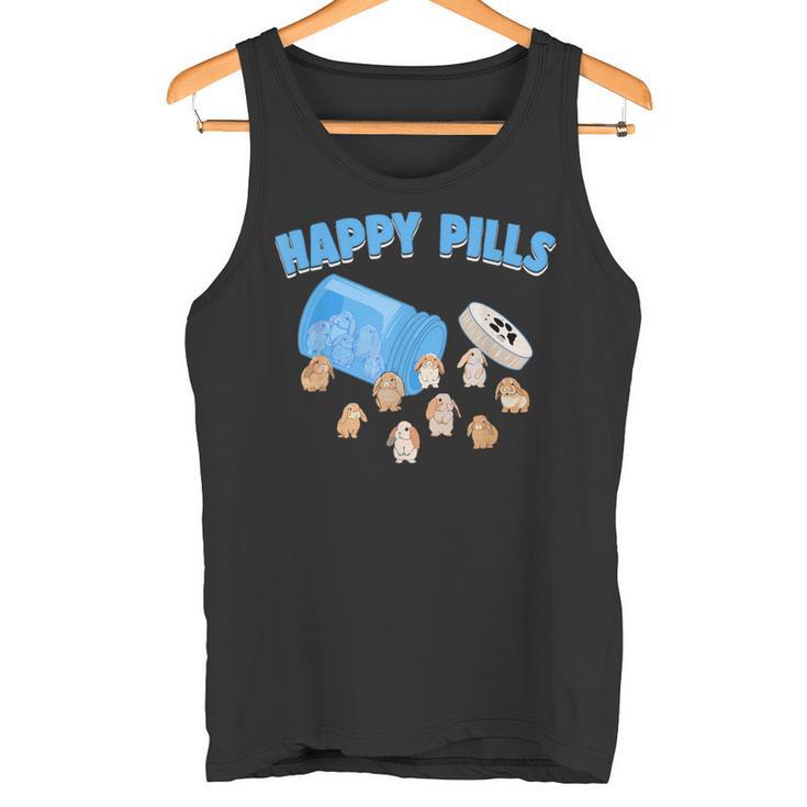 Happy Pills うさぎ 面白い ホーランドロップ バニー 恋人 ユーモア タンクトップ