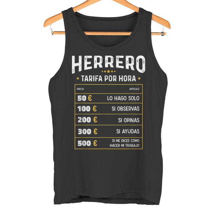 Herrero Tarifa Por Hora De Herrero Diseño Gracioso Camiseta sin mangas