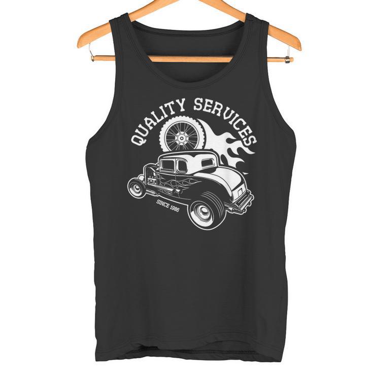 Hot Rodervice クラシック オールドアメリカンカー 自動車ガレージ タンクトップ